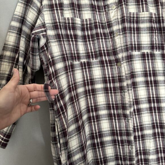 URBAN RESEARCH Flannel Shirt Dress Free Size Sonny Label Plaid Womens Button Dow - Picture 4 of 13